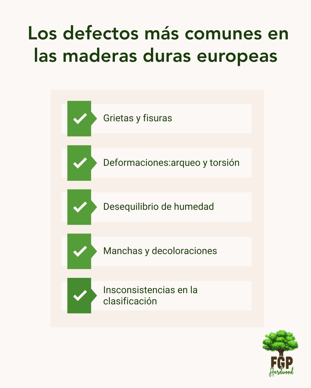 Defectos más comunes en las maderas duras europeas