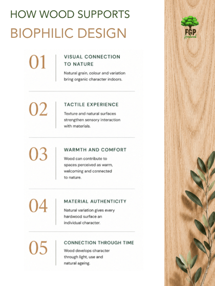 european hardwoods in biophilic design